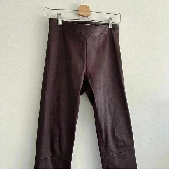 New Vince 100% Lamb Leather Skinny Slim Fit Pants Burgundy M - Picture 5 of 12